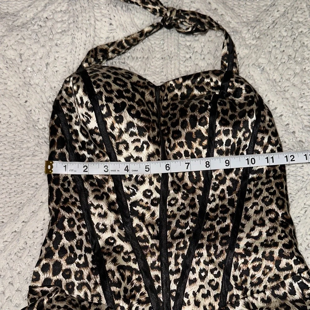 Leopard Print Halter corset Dress with Ruffled tutu Skirt (Padded bra) - Picture 8 of 15